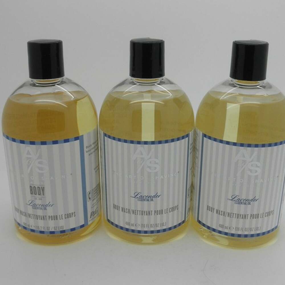 Lot of 3 -The Art of Shaving LAVENDER ESSENTIAL OIL Body Wash 16.2 oz NEW